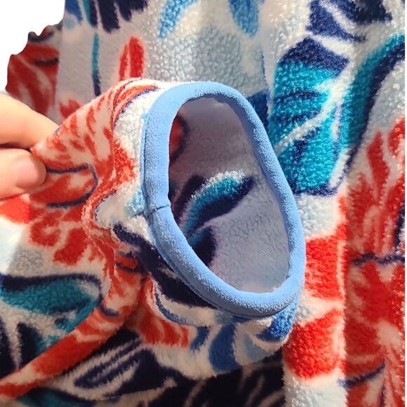 Patagonia Lightweight Synchilla Snap-T Pullover Blue Floral Size Medium - Picture 4 of 6